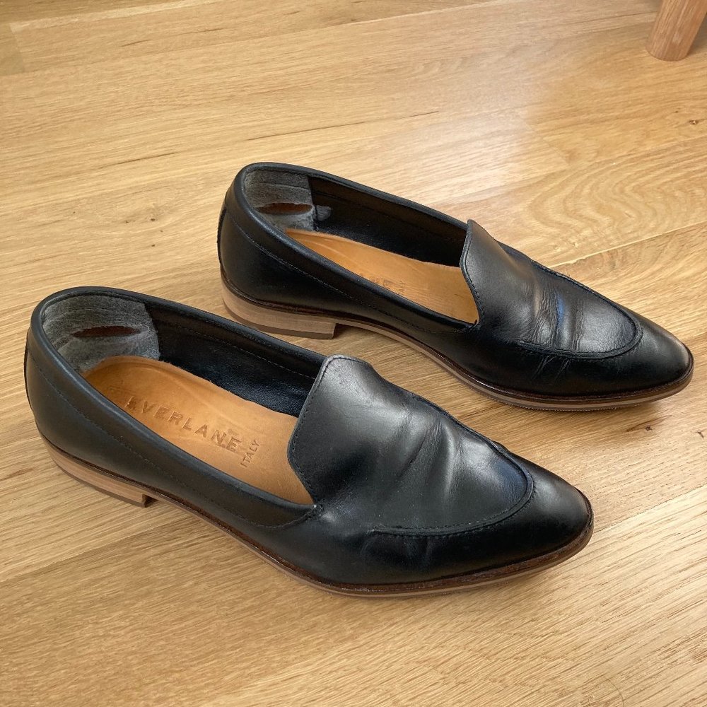 Everlane The Modern Loafer Oxford Shoes Black Leather Gem